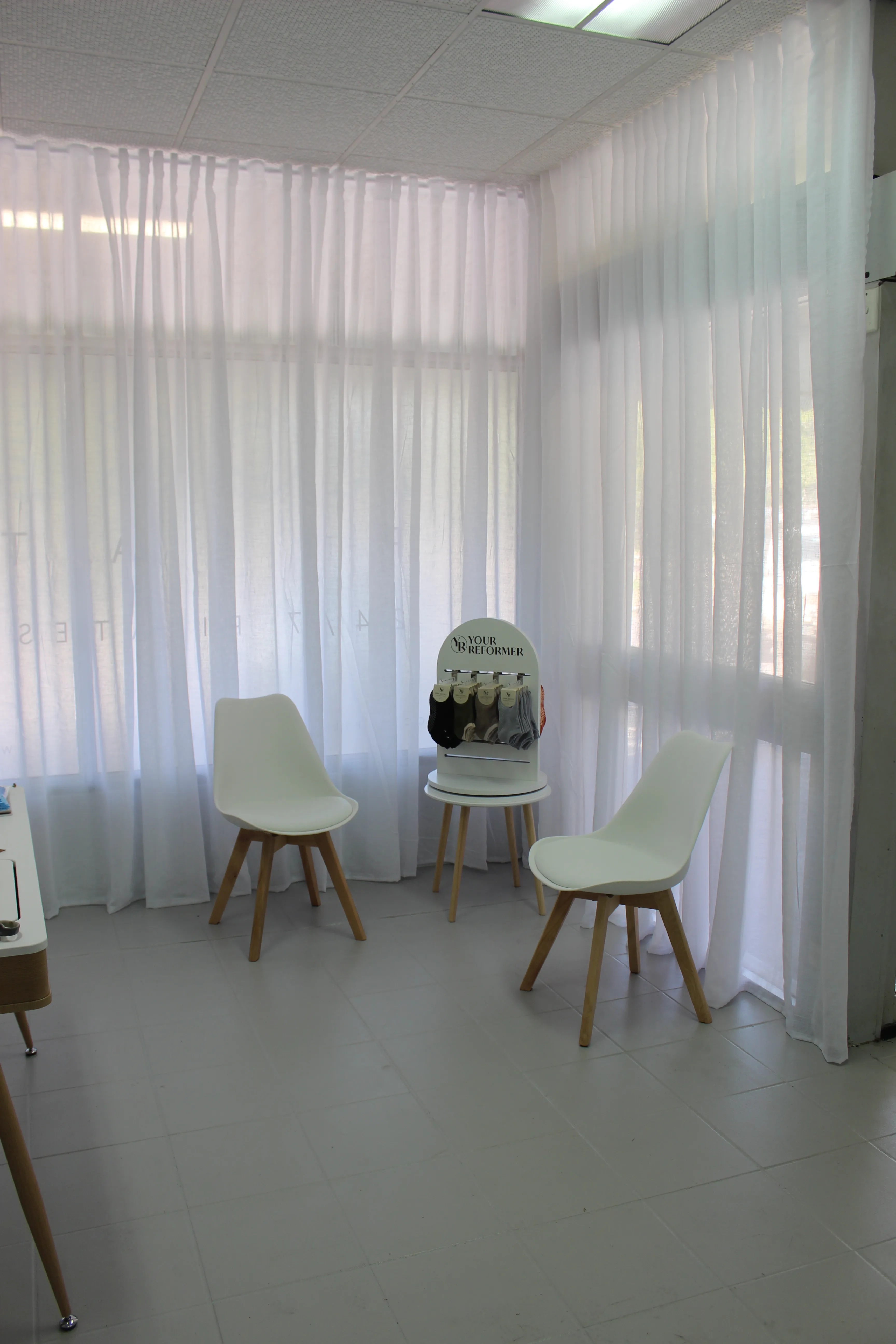 The seating area inside an Access Pilates studio